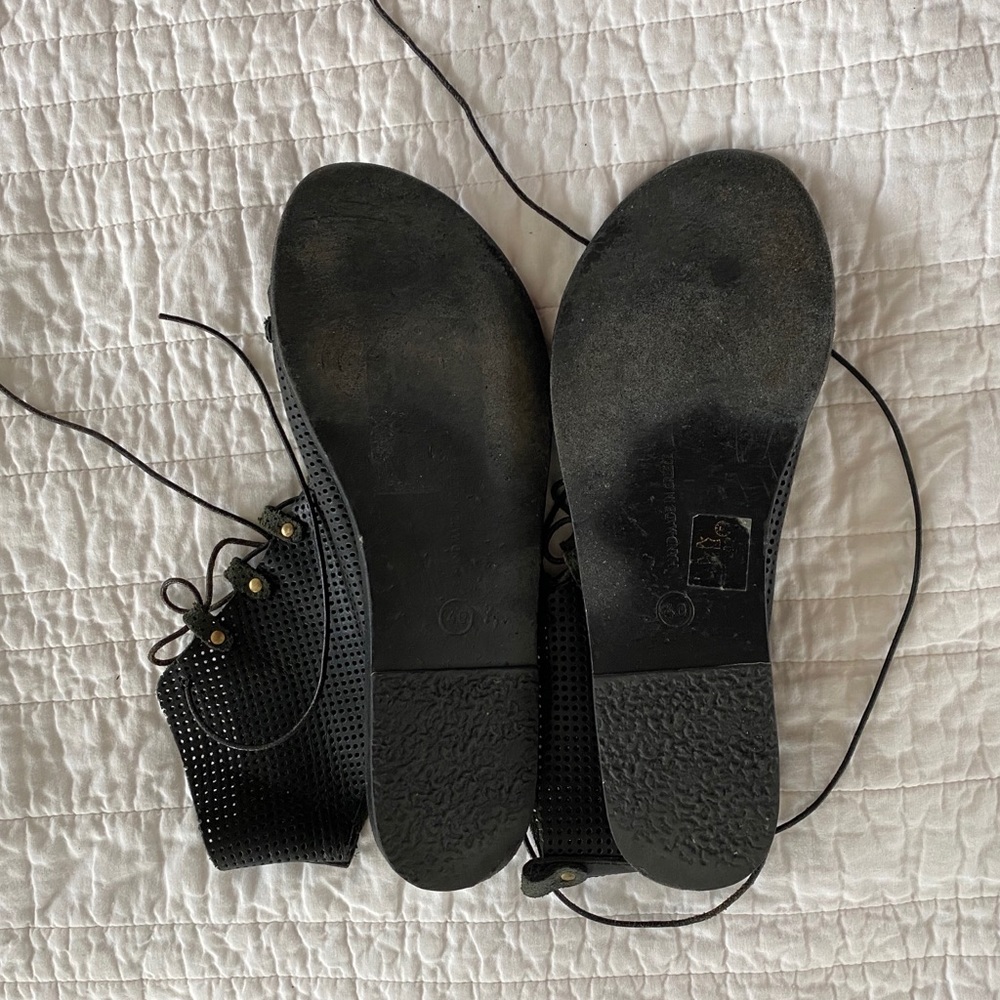 Ancient Greek Sandal lace up leather sides EUC sz7 - Picture 7 of 8
